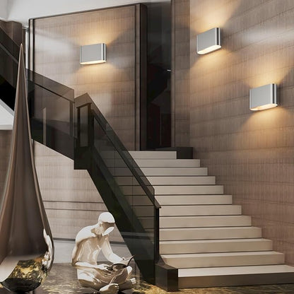 Aipsun Nickel Modern LED Wall Sconces 4 Packs Indoor Wall Lights Hardwired Up and Down Wall Mount Light for Living Room Bedroom Hallway Corridor Conservatory Warm White 3000K(with G9 Bulbs)