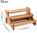 Acacia Wood Tiered Spice Rack Shelf Organizer for Cabinet, Small Cupcake Stand, Spice Racks Risers for Inside Cabinets, Wooden Pantry Spice Jar Rack, Seasoning Perfume Cologne Fragrance 3 Tier Display