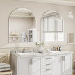 32 x 34 inch Arch Wall Mirror, White Arched Bathroom Vanity Mirrors for Over Sink, Metal Frame Room Wall Decor Haning or Leaning for Entryway, Bedroom, Living Room