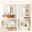 Irregular Wall Mirror Brass Wave Shaped Metal Framed Wall Mirror for Bathroom Bedroom Entryway Living Room Wall Decor 24