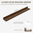 Axeman 30 Inch Floating Shelves | Picture Ledge Shelf Set of 2 | Walnut Wall Shelves with Lip | Walnut Picture Shelf for Wall with Ledge | Photo Ledges 30 Inch