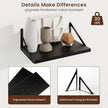 Axeman Deep Floating Shelves | 16 Inch Black Wall Shelves Set of 2 | 10 Inch Deep Wood Floating Shelves for Wall | 16