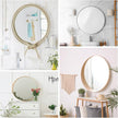 JUNEBRUSHS Round Mirror, 16 Inch Round Wall Mirror Fogless Shatterproof Bathroom Circle Acrylic Mirror Unbreakable Frameless Wall-Mounted Mirrors for Wall Living Room Bedroom Home Decor