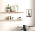 24 Inch Light Wood Floating Shelves for Wall Rustic Wall Shelf for Bedroom Living Room Set of 4