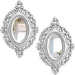 Cityelf 2 Set Oval Wood Carved Wall Mirror Baroque 3D Relief Rustic Home Decor Small Decorative Hanging Mirrors for Living Room, Bedroom Entrance Wall Sculpture