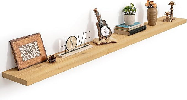 Marsmiles 72 Inch Floating Shelf | 9.3 Inch Deep Natural Wood Wall Shelf Set of 1 | Rustic Reclaimed Wood Shelves for Room Wall | Farmhouse Floating Shelves for Living Room Bathroom