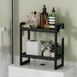 AmazerBath Bamboo Over The Toilet Storage Shelf - 2-Tier Bathroom Organizers and Storage Shelves, 2 in 1 Dual Stable Above Over Toilet Bathrooms Shelf Home Storages Rack for Small Bathroom, Black