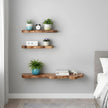 3 Sets Small Floating Shelves for Wall,3 Size Live Edge Wooden Shelf Cloud Farmhouse Vintage Wall Decor with Metal Bracket for Living Room Bedroom(Brown)