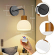 Glass Battery Operated Wall Sconces Set of 2, Rechargeable Wall Lamp with Remote, 12 Colors Dimmable Wireless Sconces Wall Decor Set of 2 with Timer for Bedroom Living Room (Black, 2 Pack)