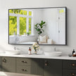 Koonmi Black Framed Bathroom Mirror - Shatterproof 30