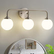 Bathroom Light Fixtures - 3 Light Brushed Brass Vanity Light Over Mirror for Bathroom Mirror Living Room, Brushed Nickel Bathroom Wall Sconce with Frosted Glass Shade, 3 G9 Bulbs Included