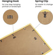 upsimples 16x20 Picture Frame Set of 5, Display Pictures 11x14 with Mat or 16 x 20 Without, Wall Gallery Poster Frames, Gold