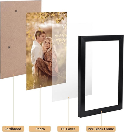 Hoikwo Multi Pack Set of Black Picture Frames, Six 4x6 Six 5x7 Four 8x10 Two 11x14 for Home Wall Display