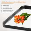 Bathroom Mirror for Wall, 40x30 Inch Rounded Rectangle Mirror, Black Metal Framed Bathroom Vanity Mirror for Restroom Farmhouse, Anti-Rust, Tempered Glass, Horizontally or Vertically Hanging