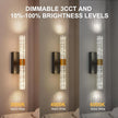 Crystal Battery Operated Wall Sconce, Black and Gold Rechargeable Wireless Wall Light Fixtures with Remote Control, 3CCT and 12 RGB Dimmable Wall Sconces Lamp for Bedroom Living Room Hallway
