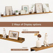 Fun Memories Picture Ledge Shelf, 60 Inch Floating Shelves Set of 2, Large Book Shelves for Toys Storage, Kids Bookshelf Wall Mounted for Wall Decor Books Photo Frames, Rustic Brown
