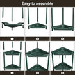Orimade Rustproof 3 Tier Floor Standing Corner Shower Caddy Organizer, Plastic Metal Splicing Floor Corner Shelf Rack Stands for Bathroom, Dark Green