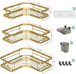 Corner Shower Caddy Bathroom Organizer: Adhesive Shower Rack Bathtub Shelves - 3Pack No Drilling Shower Shelf - Stainless Steel Organizer