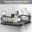 Corner Shower Caddy Bathroom Organizer: Stainless Steel Adhesive Shower Rack - 3Pack No Drilling Shower Shelf - Rustproof Bathtub Organizer