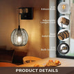 N01 100% Dimmer Wall Sconce with Hand Woven Rattan Boho Wall Lamp Farmhouse Wall Mount Light Fixture Plug in Wall Sconces for Bedroom Living Room Kitchen