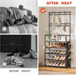 Shoe Rack 5 Tier Shoe Organizer Storage 15-20 Pairs Shoes Rack for Closet Entrance Shoe Rack Organizer with Hooks and Side Pocket Entryway Shoe Holder Space Saving Free Standing Shoe Racks