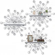 3 Pcs Bling Crystal Floating Shelves Metal Starbursts Wall Decor Folding Shelf Silver Corner Shelves Hanging Wall Mounted for Storage Bedroom Bathroom Living Room Kitchen Office Home Decoration