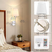 DORESshop Battery Operated Wall Sconce Set of 2, Wireless Wall Light Easy to Install, 7 Color Rechargeable Wall Sconces, Sconce Wall Decor Set of 2 for Bedroom, Living Room, Nickel, 24.6in
