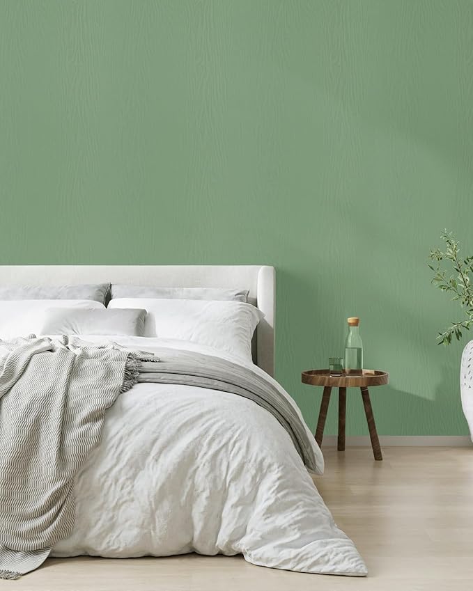 Wood Contact Paper Green Peel and Stick Wallpaper,Thickened No Tearing Vinyl Wrap Sticker, Self Adhesive Waterproof Faux Wood Grain Wallpaper Covering Cabinets Desk Furniture Decoration 17.7