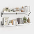 Axeman 40 Inch Floating Shelves | 8 Inch Deep White Wall Shelves Set of 2 | 39.4