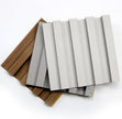 3 Packs Sample 6 x 5.9in Slat Wood Wall Paneling for Interior Wall Decoration, Accent 3D Wall Panels for Living Room, Bedroom, WPC Wainscoting Panels
