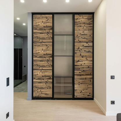 Art3d Natural Bamboo Wall Panel for Interior Decor, Renewable Pole Wrap Wainscoting Paneling for Wall Ceiling Furniture Cabinet Office, 12 x 96 Inch, 2-Pack - Dark Burned