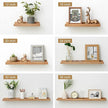 Oak Floating Shelves - Natural Wood Wall Mounted Display Picture Ledge - Wall Shelf for Home Office, Living Room, Bedroom - Storage Shelf 4x20 Inch