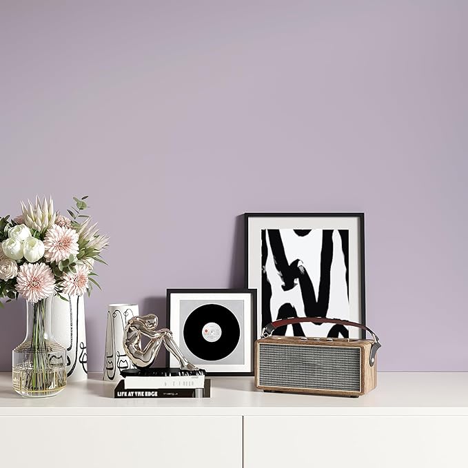 VEELIKE 15.7''x354'' Lilac Purple Contact Paper for Walls Cabinets Shelves Countertops Waterproof Thick Light Purple Peel and Stick Wallpaper Removable Self Adhesive Vinyl Decorative for Bedroom Desk