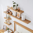 Floating Shelf for Wall Natural Oak Wood Wall Shelves 32 inches, Display Picture Ledge Shelf for Bedroom Living Room Bathroom Office Kitchen Storage Shelves