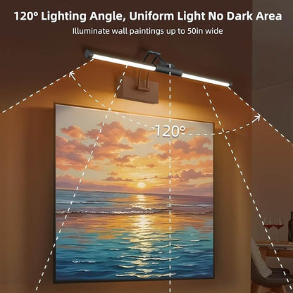 24“ Picture Lights for Wall, 8000mAh Rechargeable Wireless Picture Light with Remote, LED Wall Lights 3000K/4000K/6000K Dimmable, Art Lighting for Paintings Frame Gallery Dartboard, Black