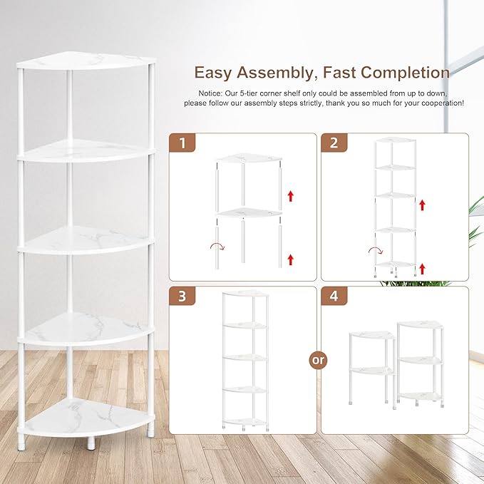 5 Tier Corner Shelf Stand, 44.1