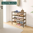 Smiry Bamboo Shoe Rack, 4 Tier Shoe Organizer for Entryway & Closet, Stackable Free Standing Storage Shelf for Shoes, Bags & Plants, Walnut