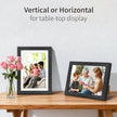 5x7 Picture Frame Set of 4, Displays 4x6 with Mat or 5x7 Without Mat, Photo Frames for Wall Hanging or Tabletop, Includes HD Plexiglass, Black