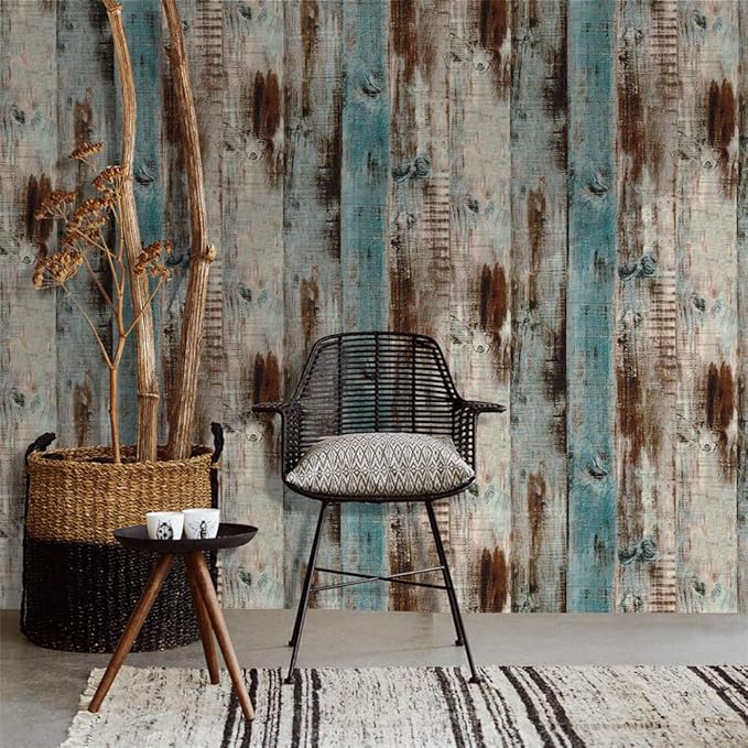 Orgrimmar 236" x 17.8" Wood Peel and Stick Wallpaper Self-Adhesive Removable Wallpaper Covering Decorative Stick Film Vintage Wood Panel Wallpaper Vinyl Decal Roll