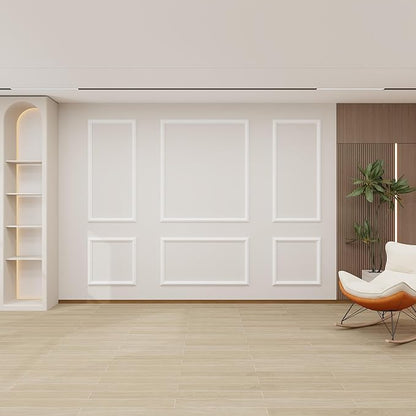 Peel and Stick Wall Molding Kit, Accent Wall Panels for Interior Wall Decor with Double-Sided Tape, 3 Set Pre-Cut PS Wainscoting Panels (50 * 40 in)