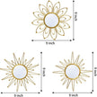 Mirror Wall Decor Gold Mirrors for Wall Metal Sunburst Mirrors Home Decoration Wall Art Decorative Mirror Suitable for Living Room Bedroom Entrance Set of 3