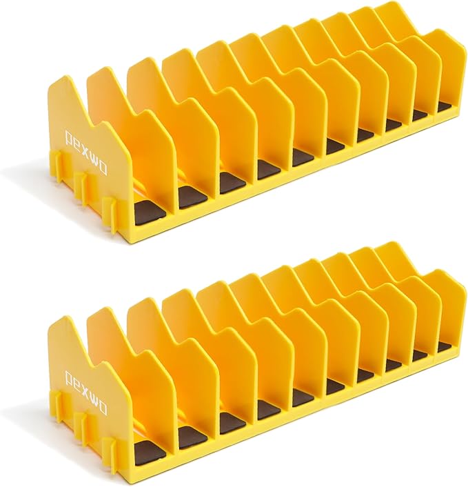 Plier Organizer, Plier Rack, Plier Holder and Cutter Organizer with Non-Slip Rubber Base, Tool BoxOrganizer, PlierOrganizer for Tool Box Drawer, 20 slots, ToolStorage, PlierRack (2 PC-Yellow)