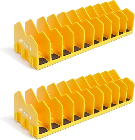Plier Organizer, Plier Rack, Plier Holder and Cutter Organizer with Non-Slip Rubber Base, Tool BoxOrganizer, PlierOrganizer for Tool Box Drawer, 20 slots, ToolStorage, PlierRack (2 PC-Yellow)