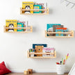 3 Pack Nursery Shelves, 16.5 Inch Nursery Book Shelve, Solid Wood Wall Mounted Shelve for Books, Floating Shelves for Wall Books Living Room Kids Room Decor(Natural Wood)