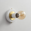 BRIGHTTIA Luna Uno 1-Light Wall Sconce - Mid Century Industrial Modern Flush Mount Fixture for Wall & Ceiling - Minimalist Lamp for Bathroom and Small Spaces - White & Gold (BC0026-1WG)