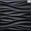 STICKGOO Black 3D Wall Panels, Wave Design Textured PVC Wall Panels, 19.7''x19.7'' Modern Accent Wall Panels for Interior Wall Decor Bedroom Office Living Room