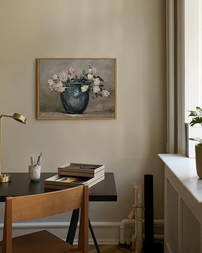 SHENIFY Vintage Floral Canvas Wall Art Flower Classic Wall Prints Kitchen Bathroom Office Decor - 11