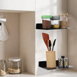 2 Pack Heavy Duty Metal Floating Shelves (12” x 8”) – Industrial Black Wall Mounted Shelves for Modern Home & Office Storage