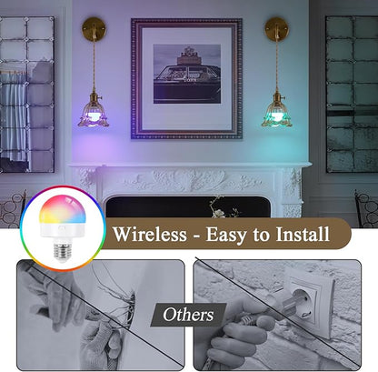 Battery Operated Wall Sconce Set of 2, Adjustable Chain Retro Gold Wall Mounted Light with RGB, Wireless Indoor Rechargeable Amber Wall Light for Living Room, Bedroom