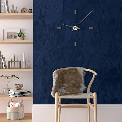 Blue Velvet Fabric Wallpaper Peel and Stick Felt Contact Paper 17.7"x80" Wrinkled Textured Peel and Stick Velvet Blue Wallpaper for Bedroom Walls Self Adhesive Flocking Liner Drawer Jewelry